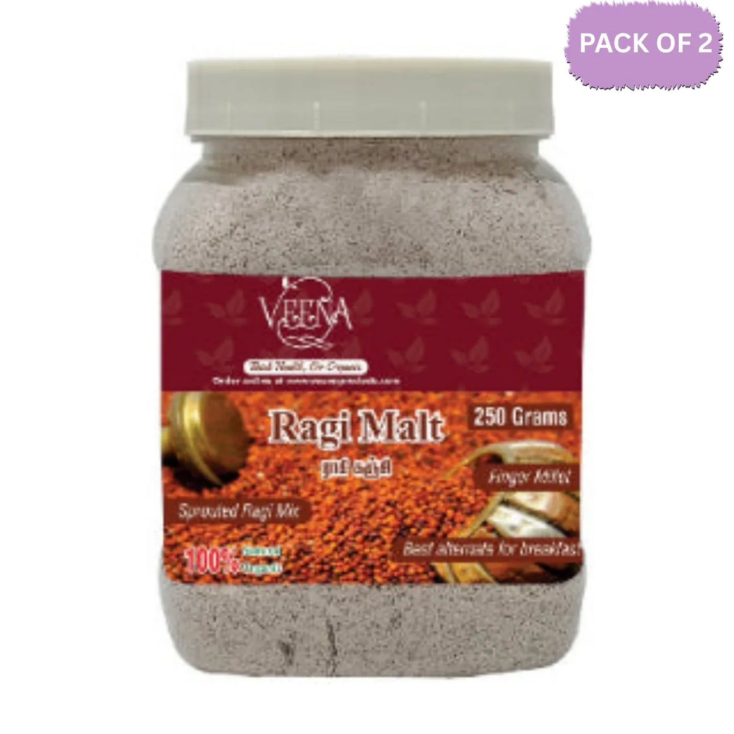 Veena Ragi Malt - 250 g ( Pack of 2) - Orgoshops