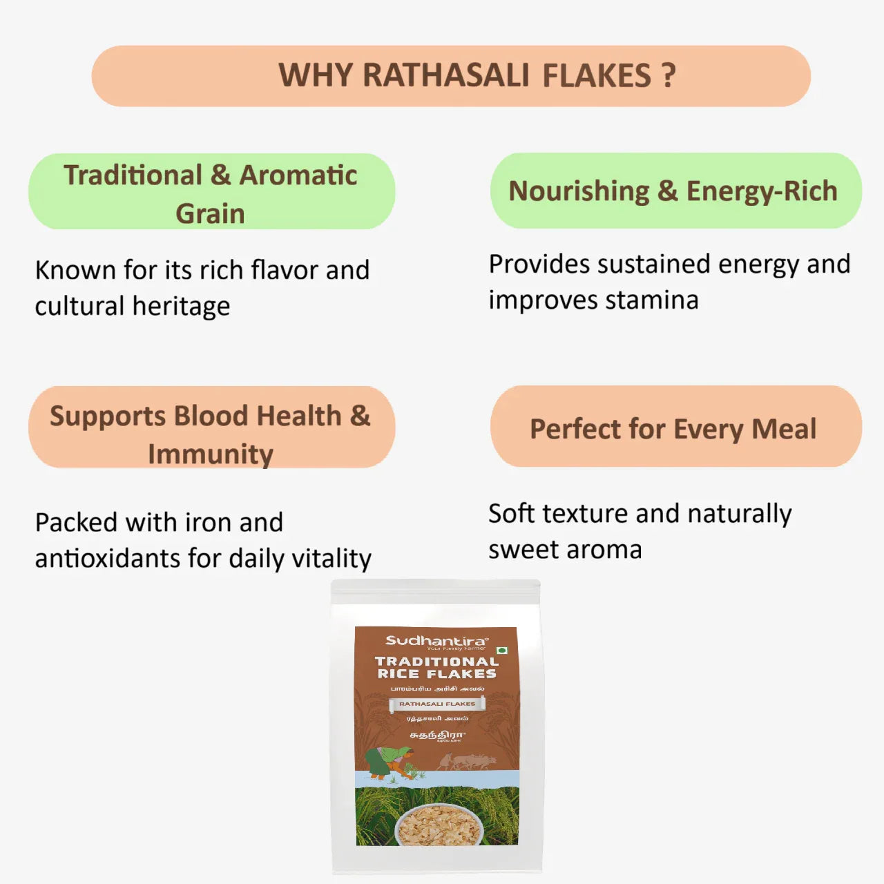 Sudhantira Rathasali Flakes - 500g - Orgoshops