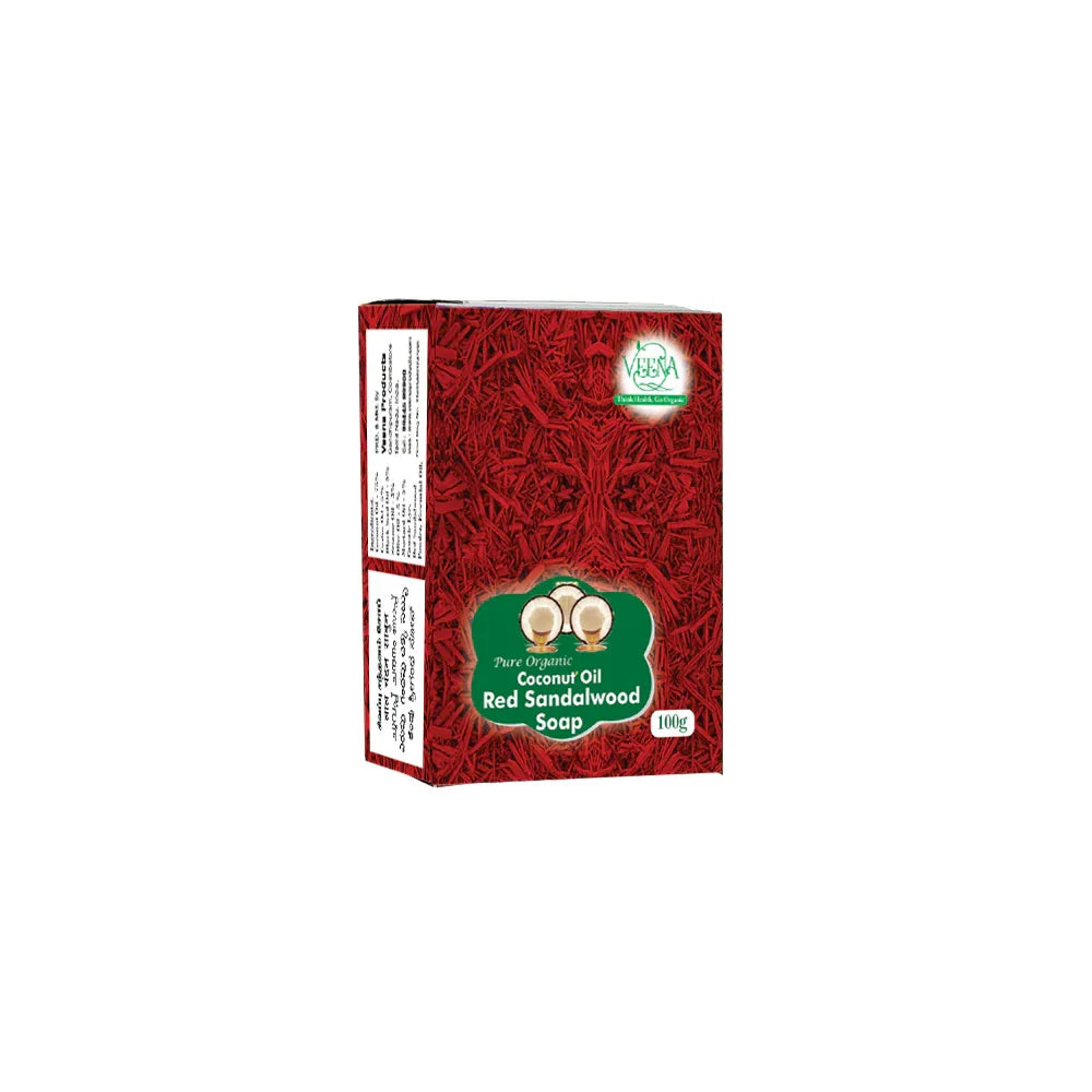 Veena Red Sandalwood Soap - 100g ( Pack of 3 ) - Orgoshops