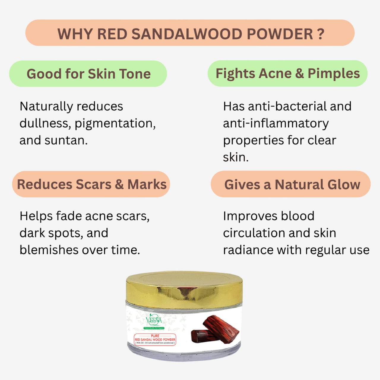 Veena Red Sandalwood Powder - 25g