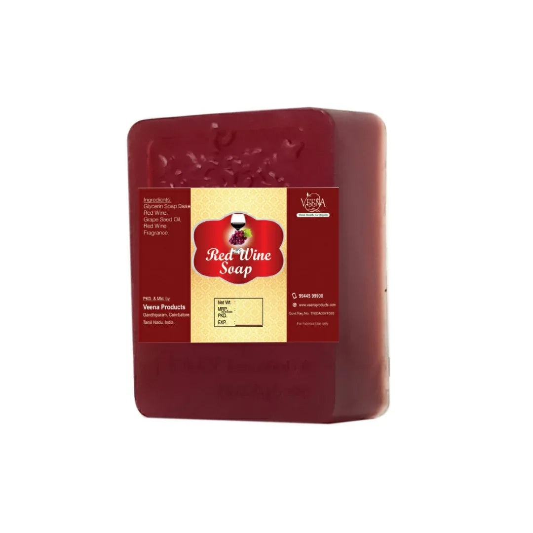 Veena Red Wine Soap - 100g ( Pack of 2 ) - Orgoshops