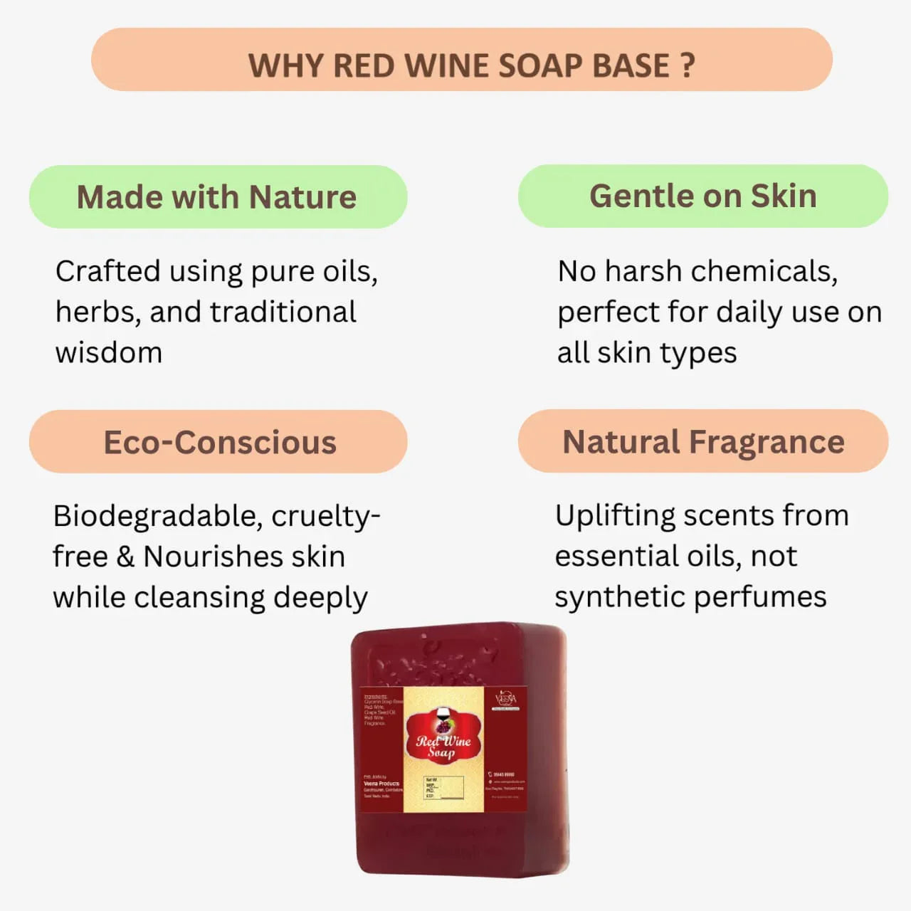 Veena Red Wine Soap - 100g ( Pack of 2 ) - Orgoshops