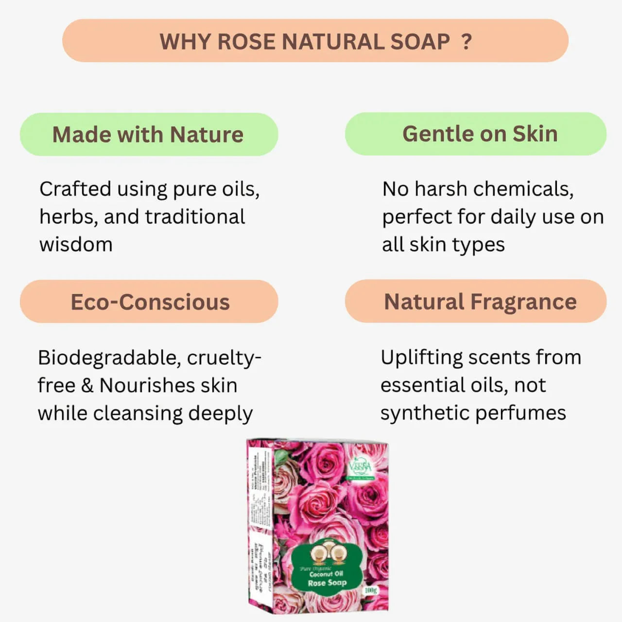 Veena Rose Natural Soap - 100g ( pack of 2 ) - Orgoshops