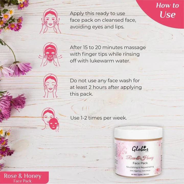 Rose and Honey Nourishing and Rejuvenating Face Pack 125gms - Orgoshops