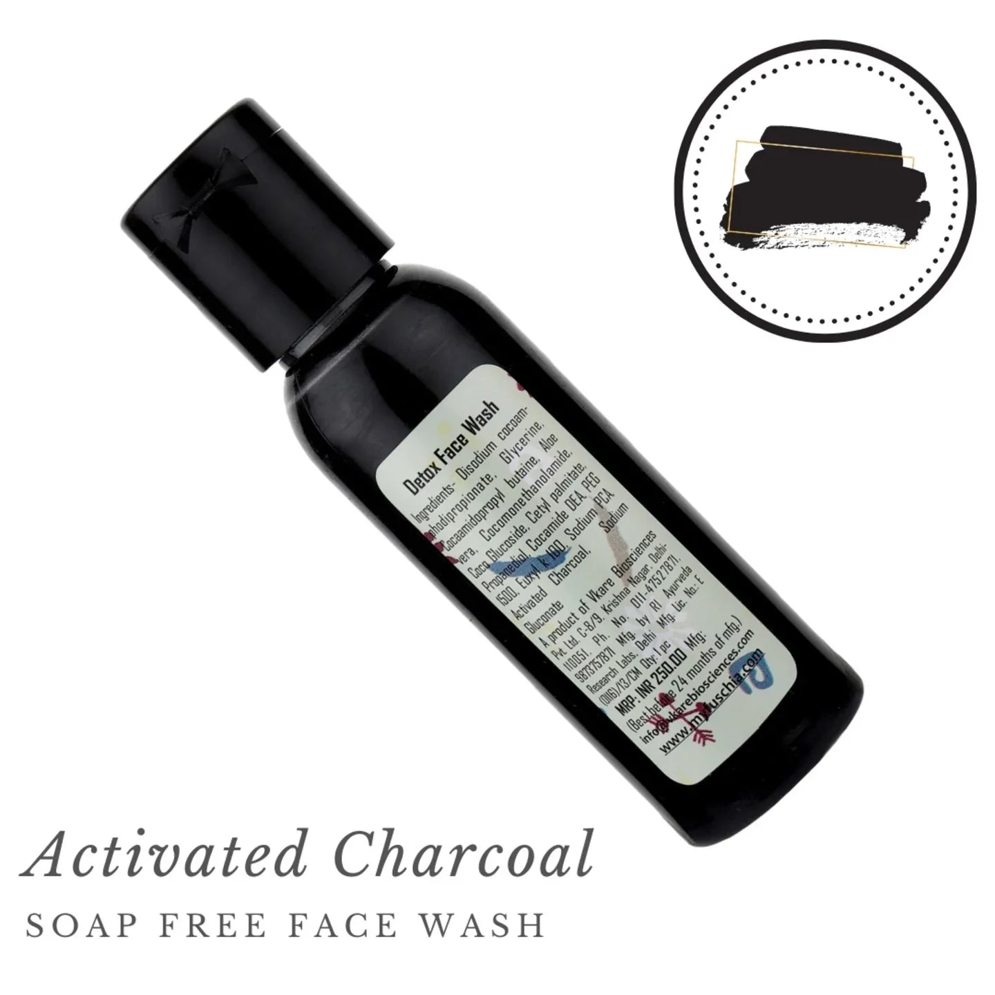 Fuschia Detox Activated Charcoal Soap Free Face Wash - 50ml - Orgoshops