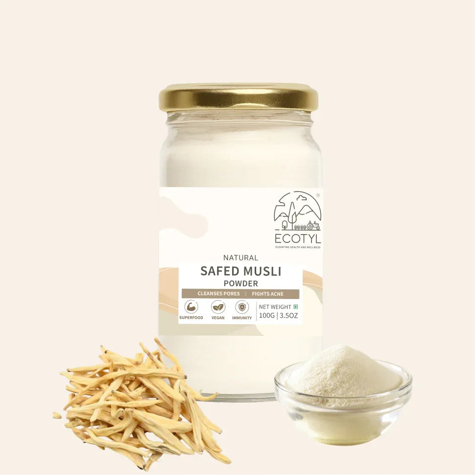Ecotyl Safed Musli Powder | Boosts Stamina & Immunity | Ayurvedic Herb - 100g - Orgoshops