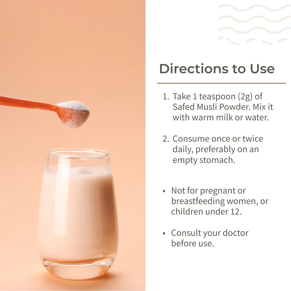 Ecotyl Safed Musli Powder | Boosts Stamina & Immunity | Ayurvedic Herb - 100g - Orgoshops