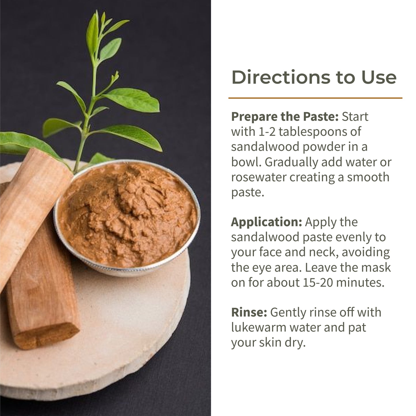 Ecotyl Pure Sandalwood Powder | Face Pack for Skin Brightening & Pore Cleansing - 100g