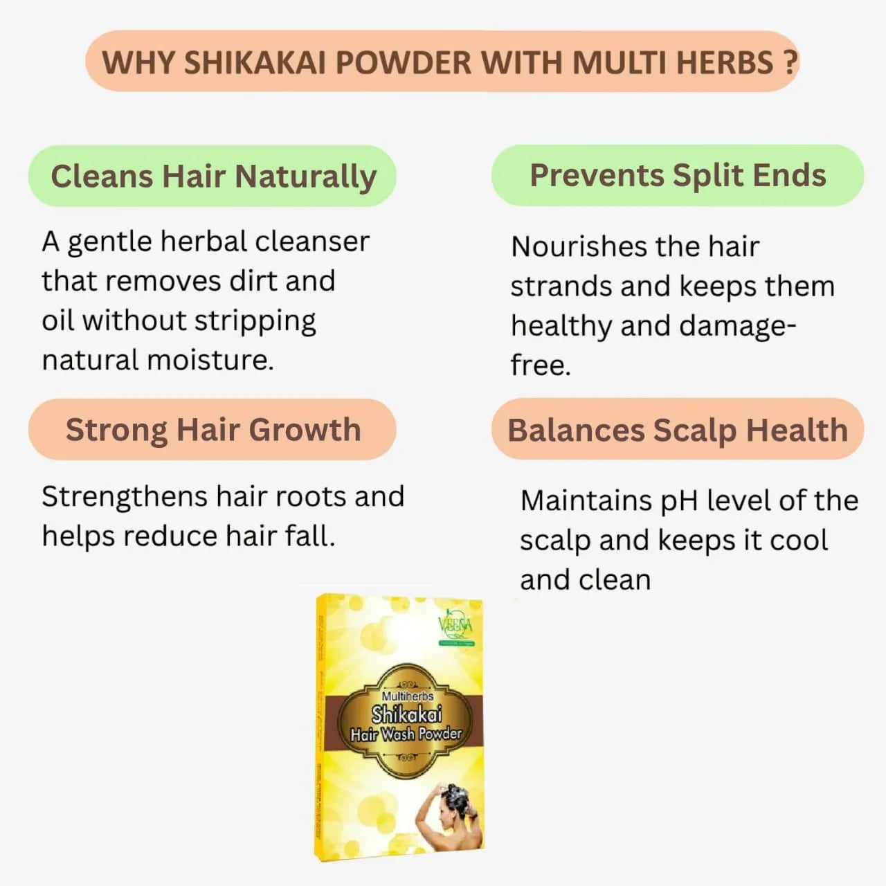 Veena Shikakai Powder Multi Herbs - 400g ( Pack of 2 ) - Orgoshops