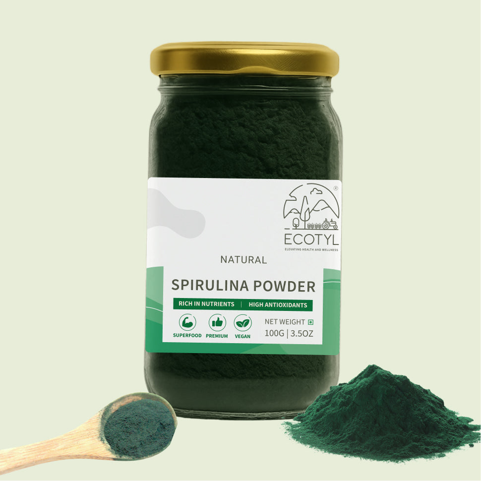 Ecotyl Spirulina Powder | Superfood | High Protein & Nutrients - 100g