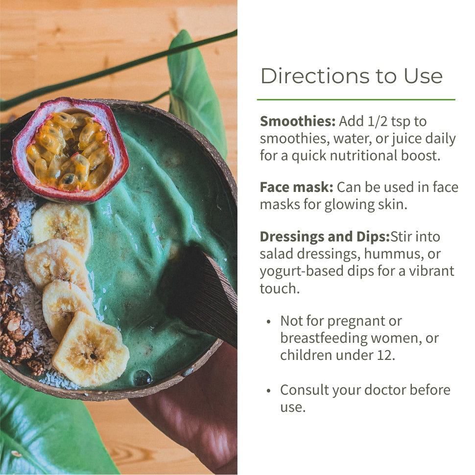 Ecotyl Spirulina Powder | Superfood | High Protein & Nutrients - 100g