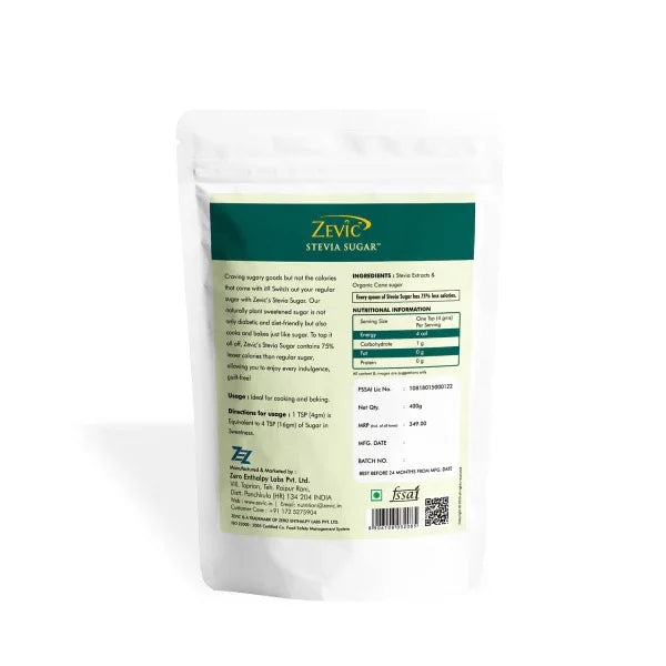 Zevic Stevia Sugar 400gm - Orgoshops