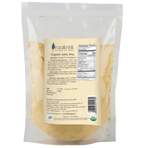 Praakritik Organic Sattu Atta-500g - Orgoshops