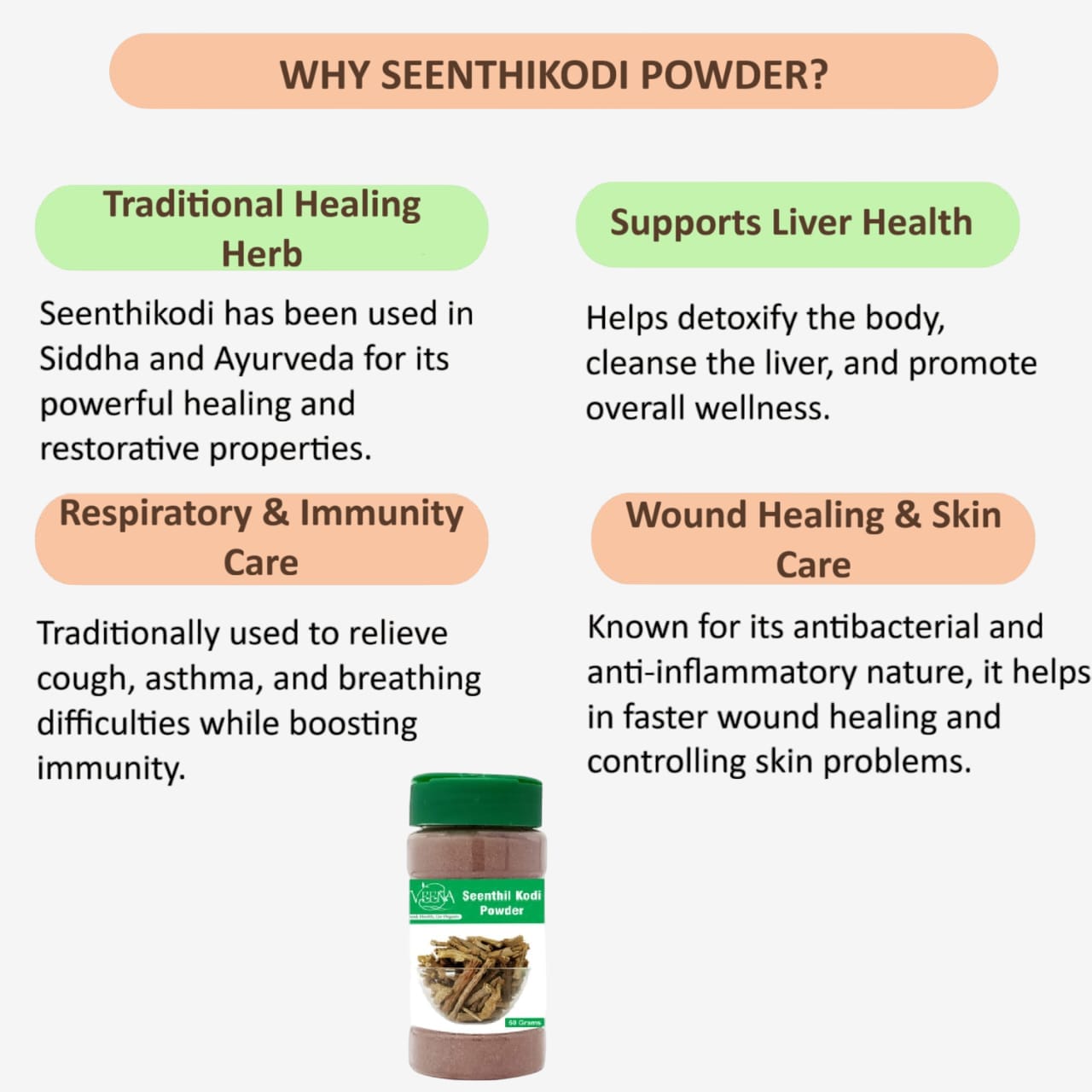 Veena Seenthilkodi Powder - 60g ( Pack of 3 )