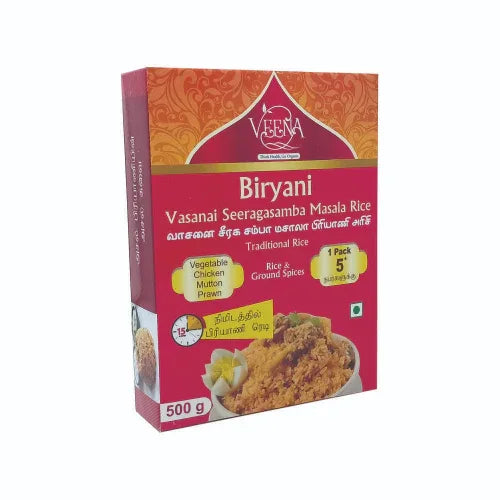 Veena Biriyani Vasanai Seeragasamba Masala Rice - 500 g ( Pack of 2 ) - Orgoshops