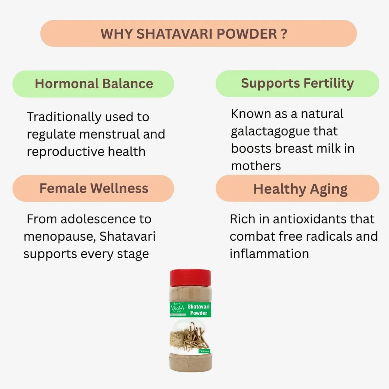 Veena Shatavaari Powder - 60g ( Pack of 2 ) - Orgoshops