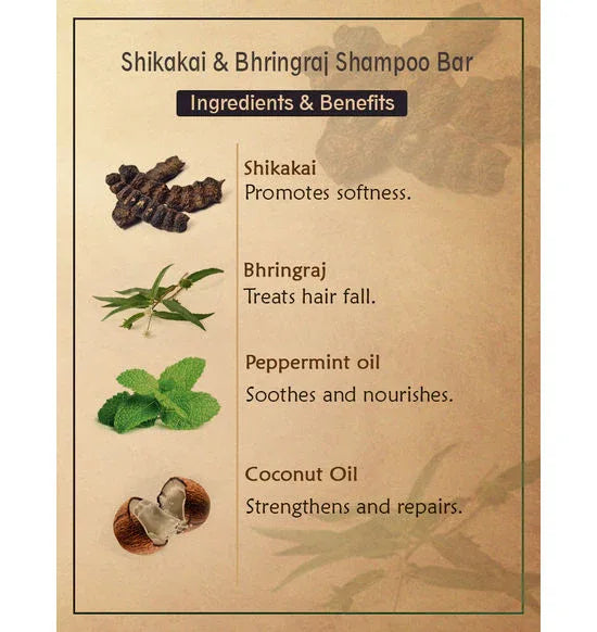 Ancient Living Shikakai and Bhringraj Shampoo Bar - 100 G - Orgoshops