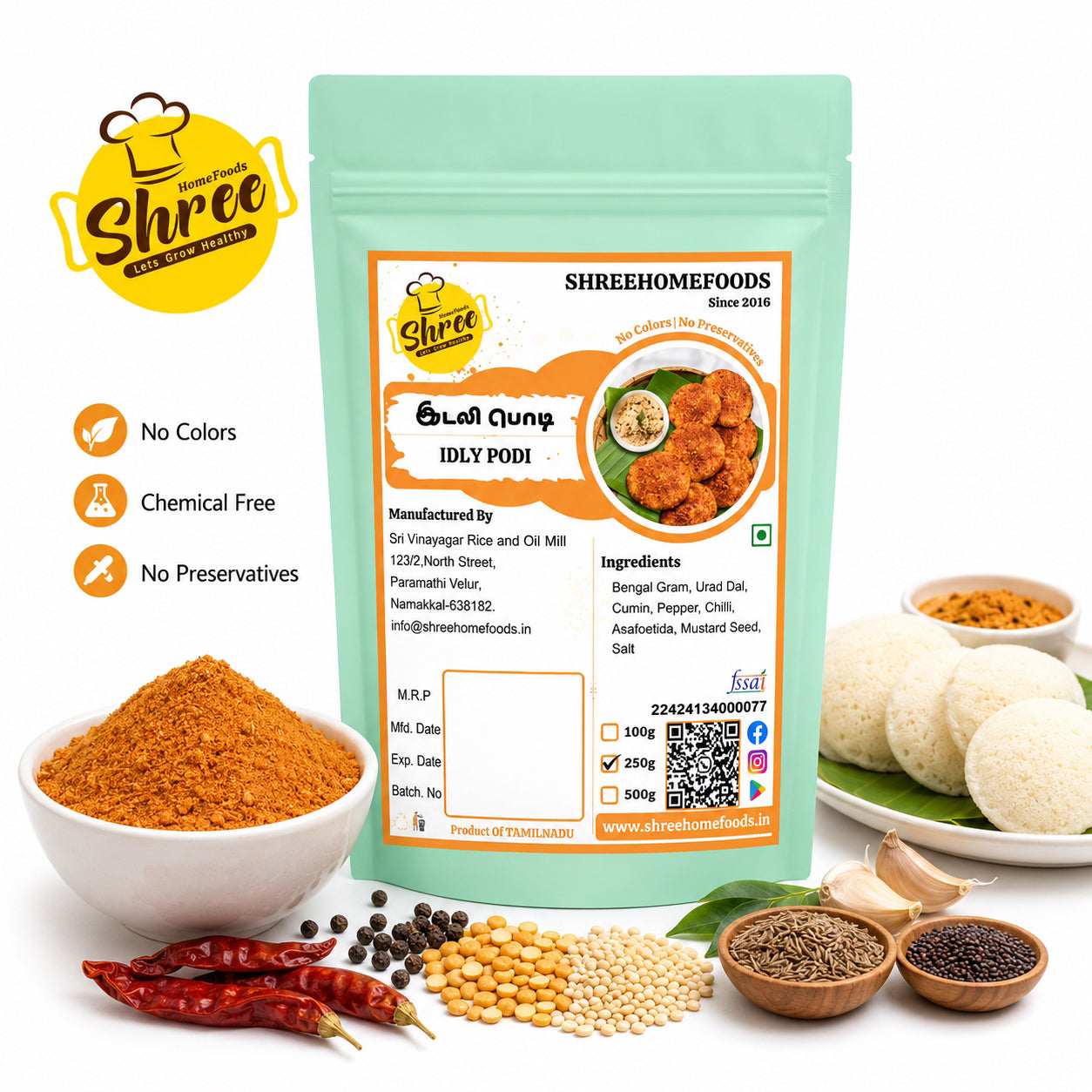 Shree Home Food Idly Podi - 250 g