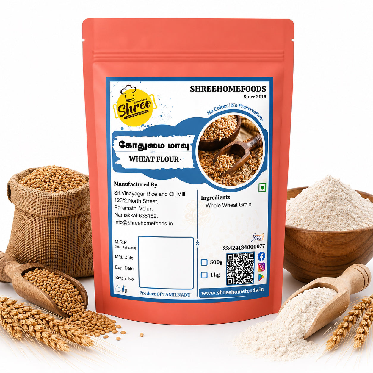 Shree Home Food Wheat Flour / Kothumai Maavu - 1 kg