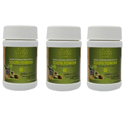 Veena Siddha Ayurvedic Panchgavya Tooth Powder - 50g ( Pack of 3 )