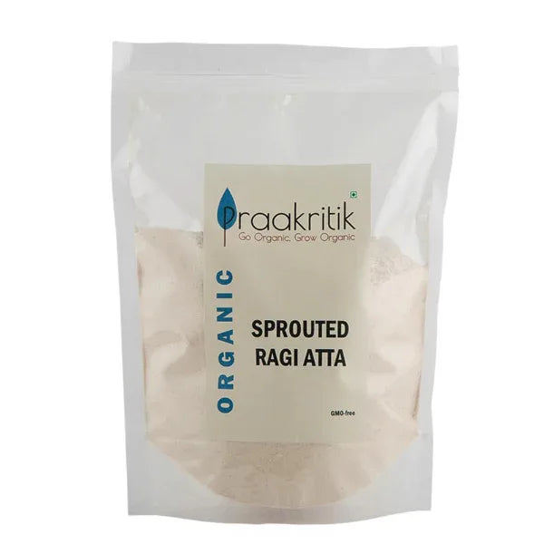 Praakritik Organic Sprouted Ragi Atta-500g - Orgoshops