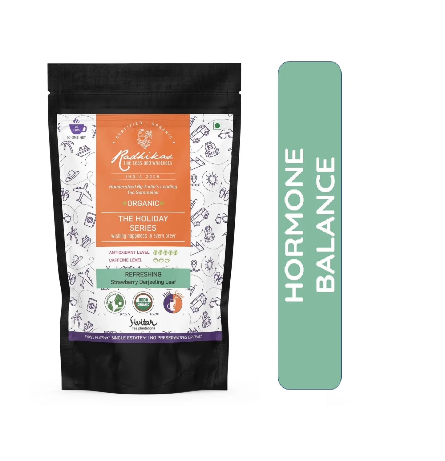 Refreshing Strawberry | Cold & Hot Brew | (50 gm) Makes 25 Cups - Orgoshops