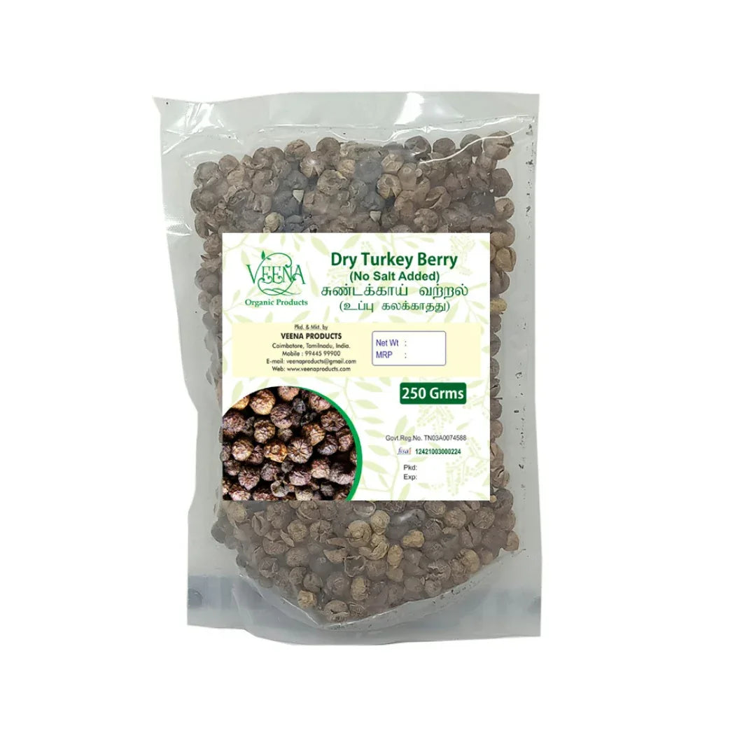 Veena Dry Turkey Berry Salt Not Added - 100g ( Pack of 2 ) - Orgoshops