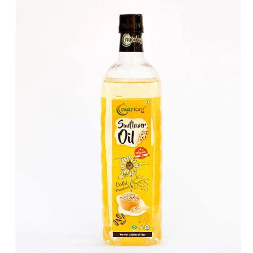 Nutriorgo Certified Organic Sunflower Oil - 500ml Glass Bottle - Orgoshops