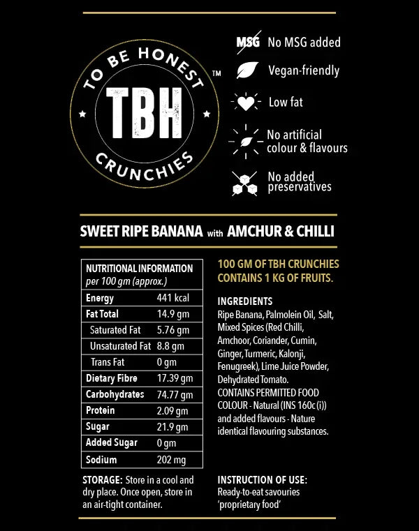 Pack of 3 - Sweet Ripe Banana Chips with Amchur & Chilli 270g - Orgoshops