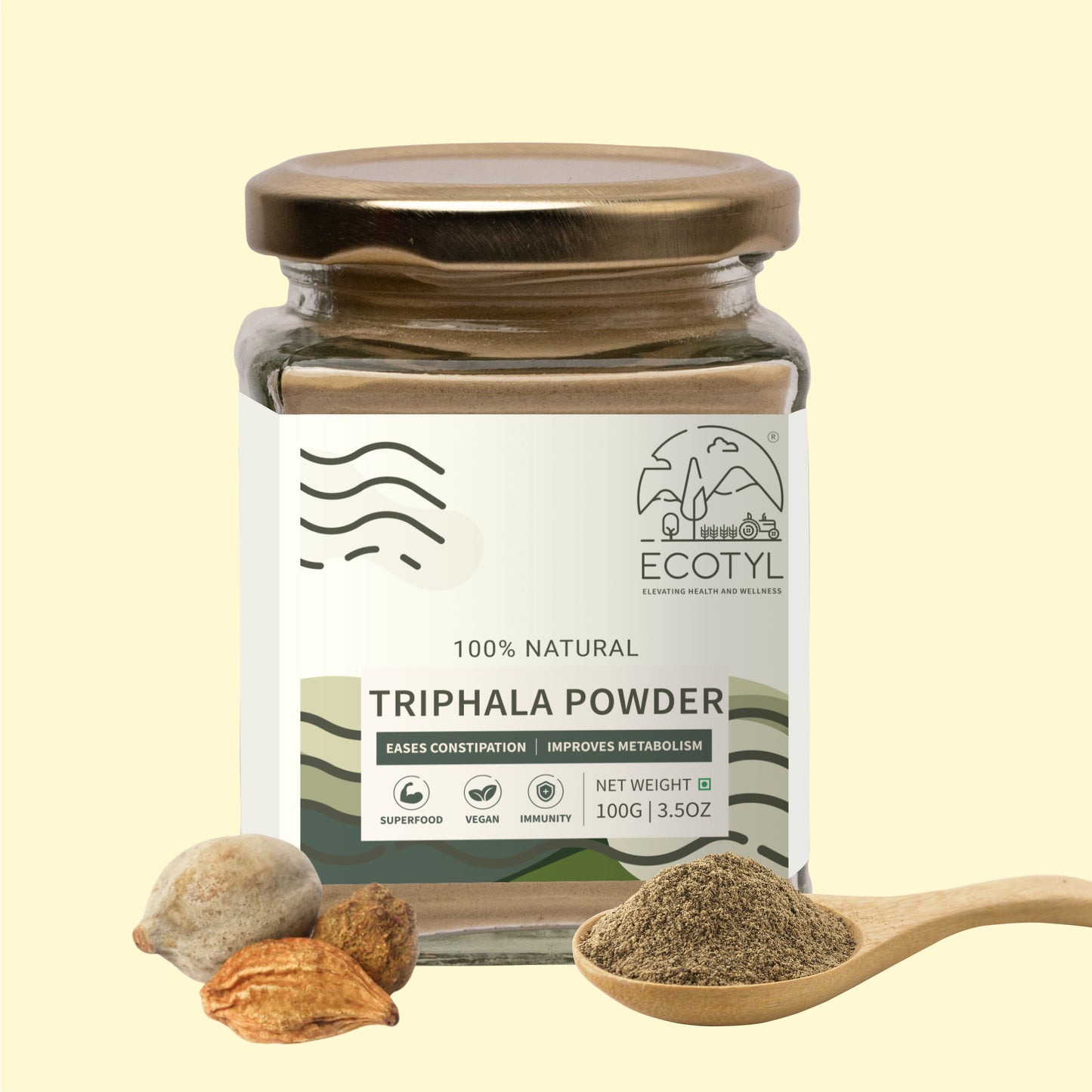 Ecotyl Triphala Powder | Triphala Churna | Improves Digestion - 100g