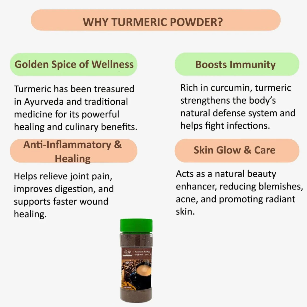 Veena Turmeric Coffee - 100g ( Pack of 2 ) - Orgoshops