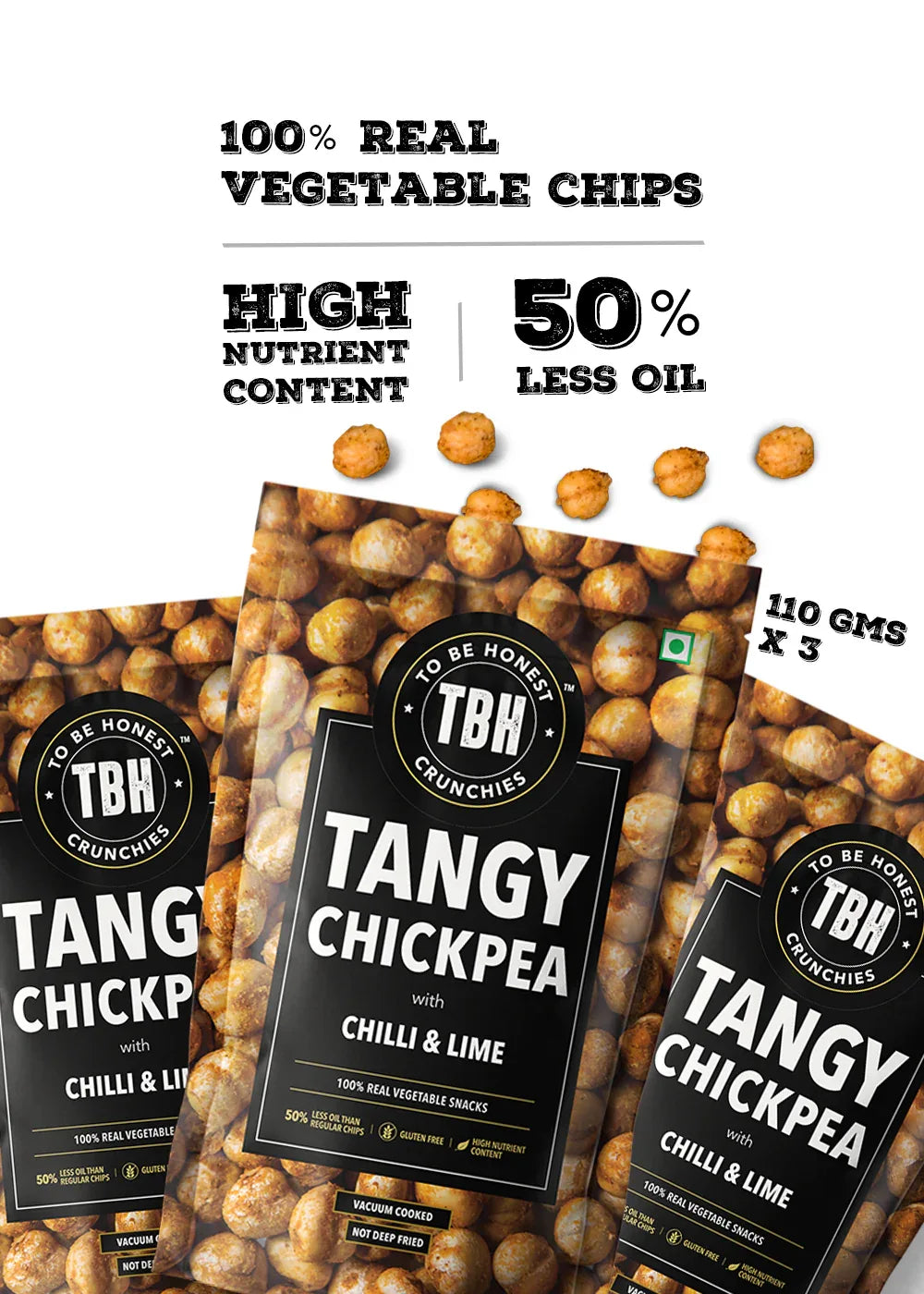 Pack of 3 - Tangy Chickpeas Chilli & Lime 330g - Orgoshops