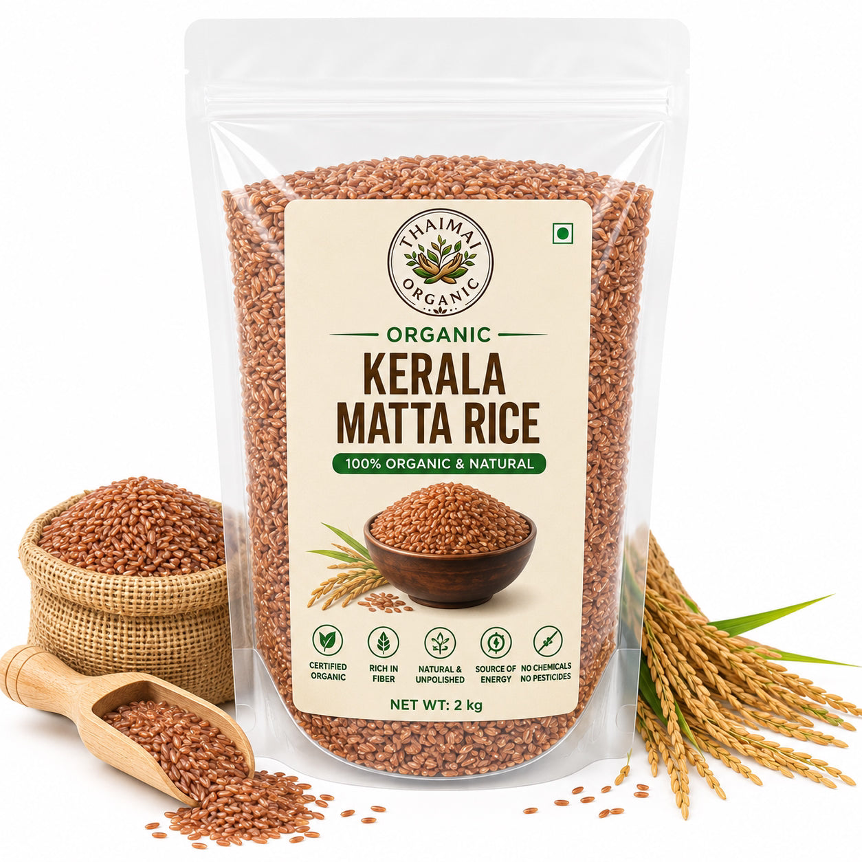 Thaiman Organic Kerala Matta Rice - 2 kg