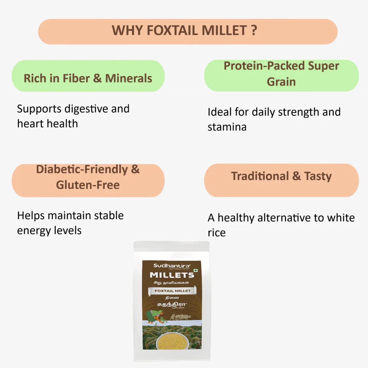 Sudhantira Foxtail Millet - 1kg - Orgoshops