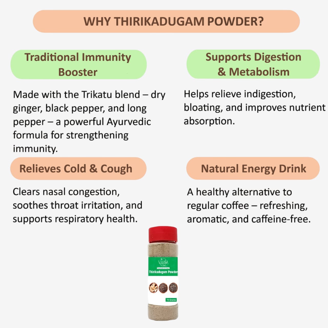 Veena Thirikadugam Powder - 60g (Pack of 2)