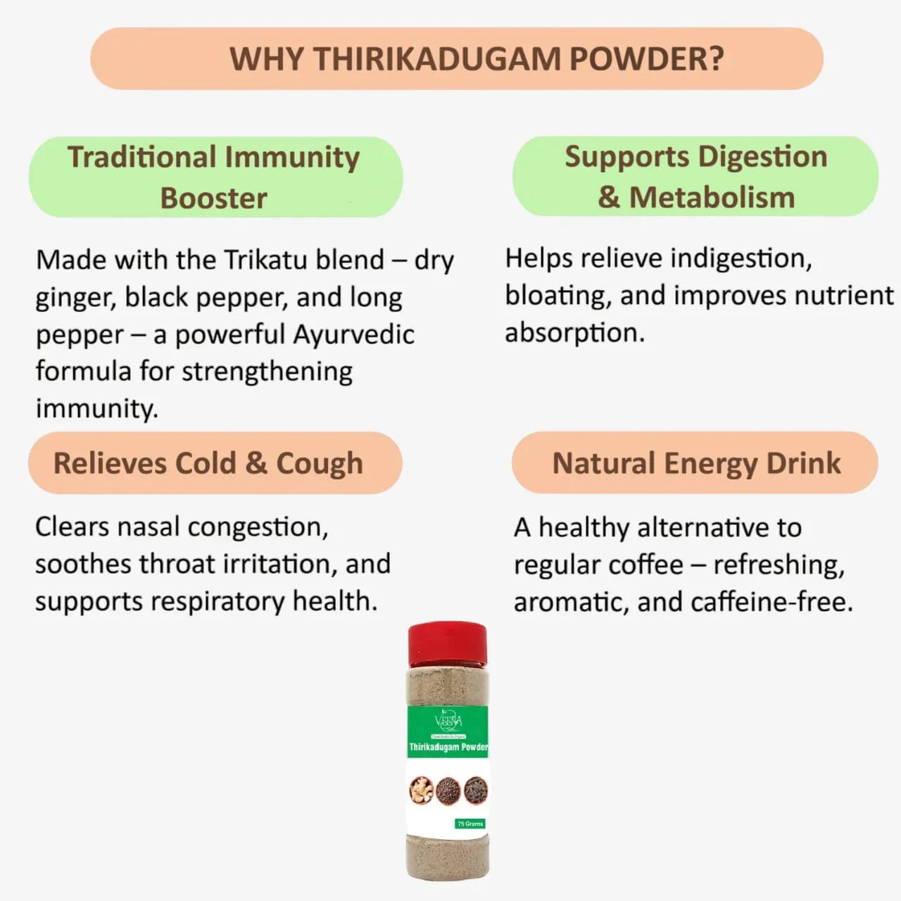 Veena Thirikadugam Powder - 60g (Pack of 2) - Orgoshops