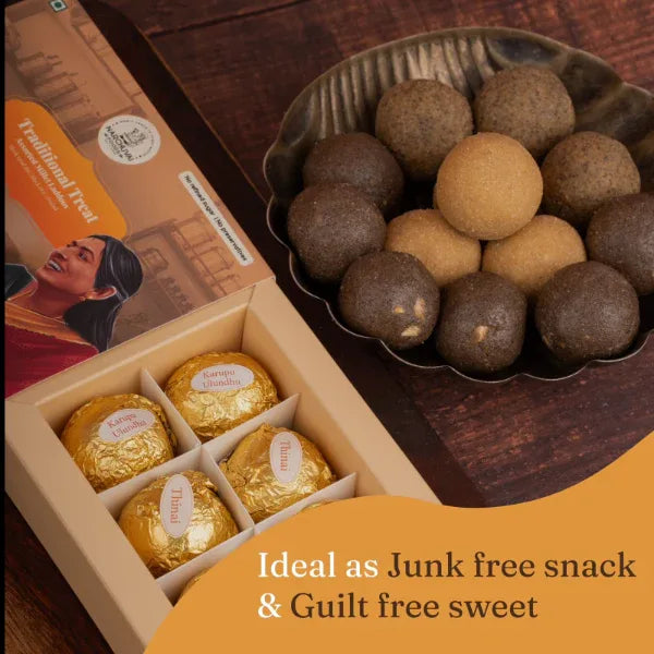 Narchuvai : Traditional Treat Assorted Millet Laddoo / Millet Laddoo - 125 g - Orgoshops