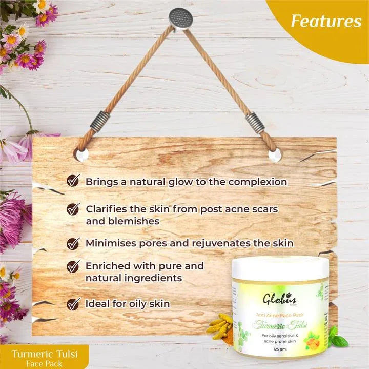 Turmeric Tulsi Anti Acne Face Pack 125gms - Orgoshops
