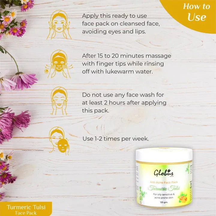 Turmeric Tulsi Anti Acne Face Pack 125gms - Orgoshops