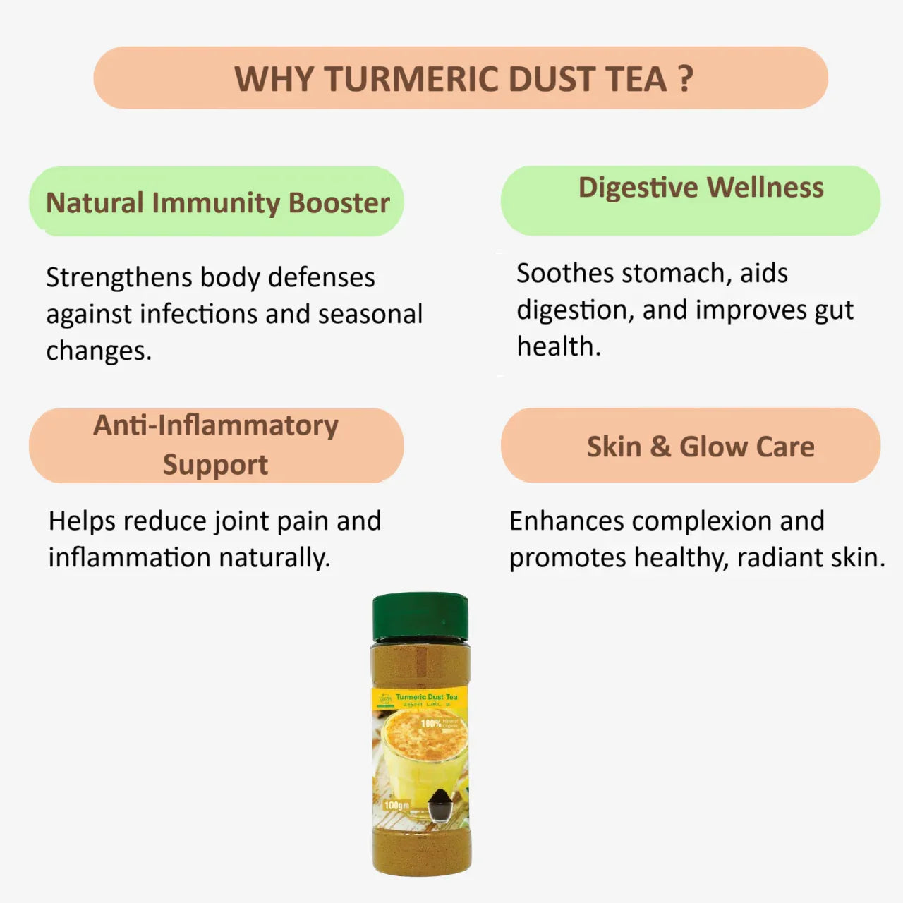 Veena Turmeric Dust Tea - 100g ( Pack of 2 ) - Orgoshops