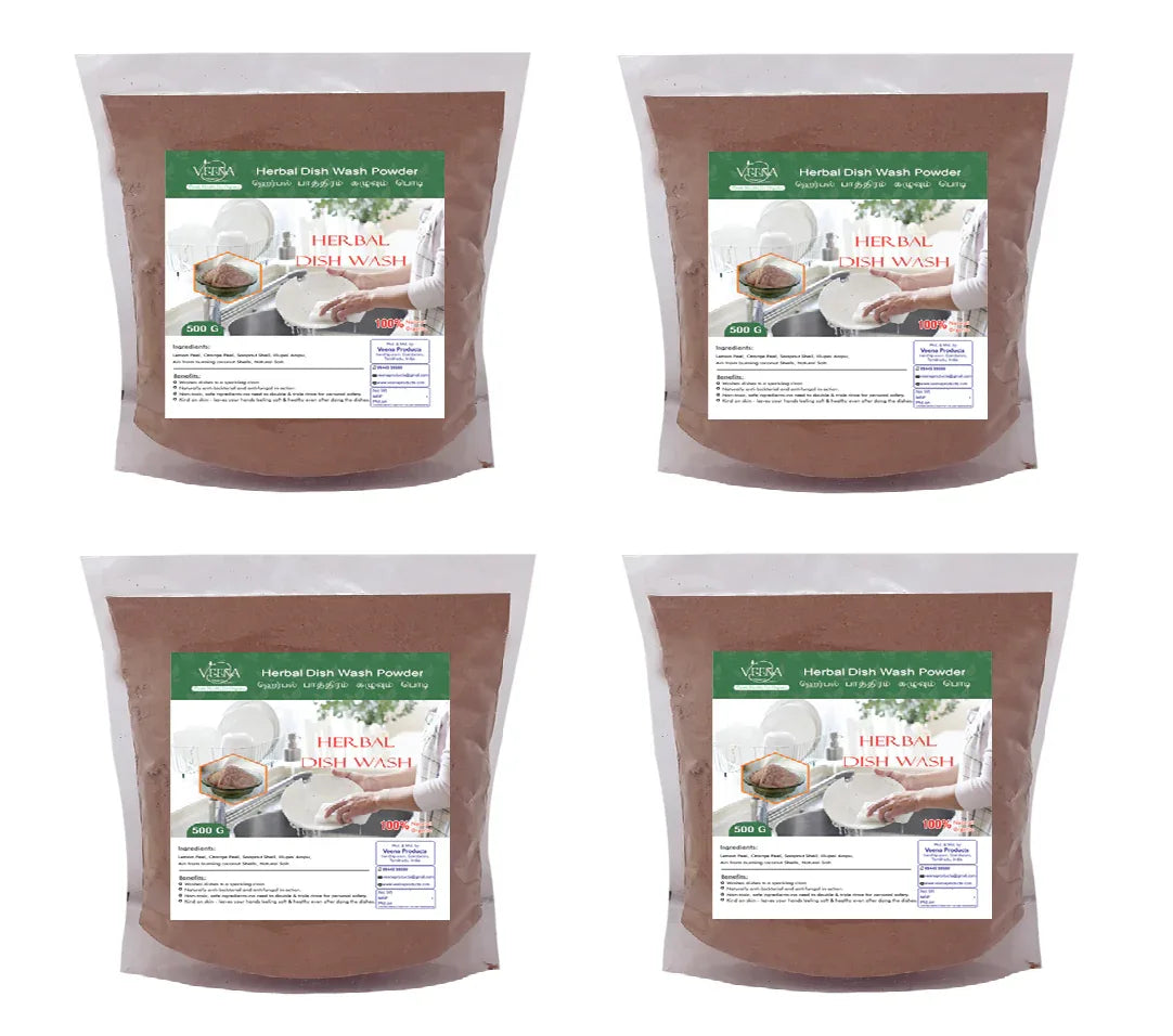 Veena : dish wash powder - 500g ( Pack of 4 ) - Orgoshops