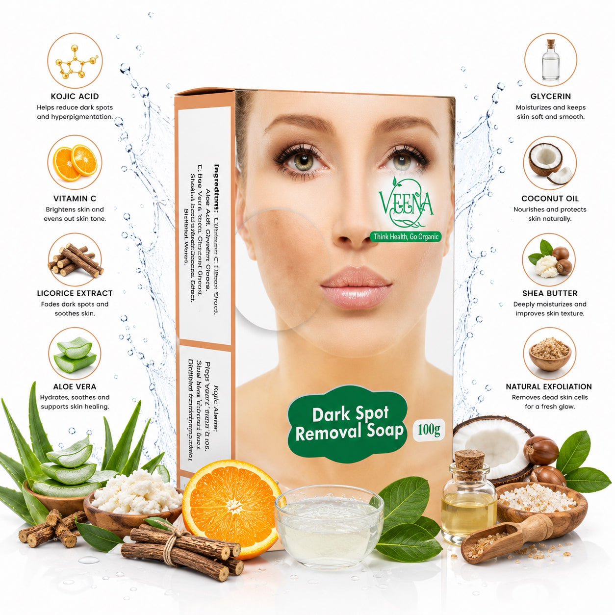 Veena Dark Spot Removal Soap - 100g ( Pack of 2 )