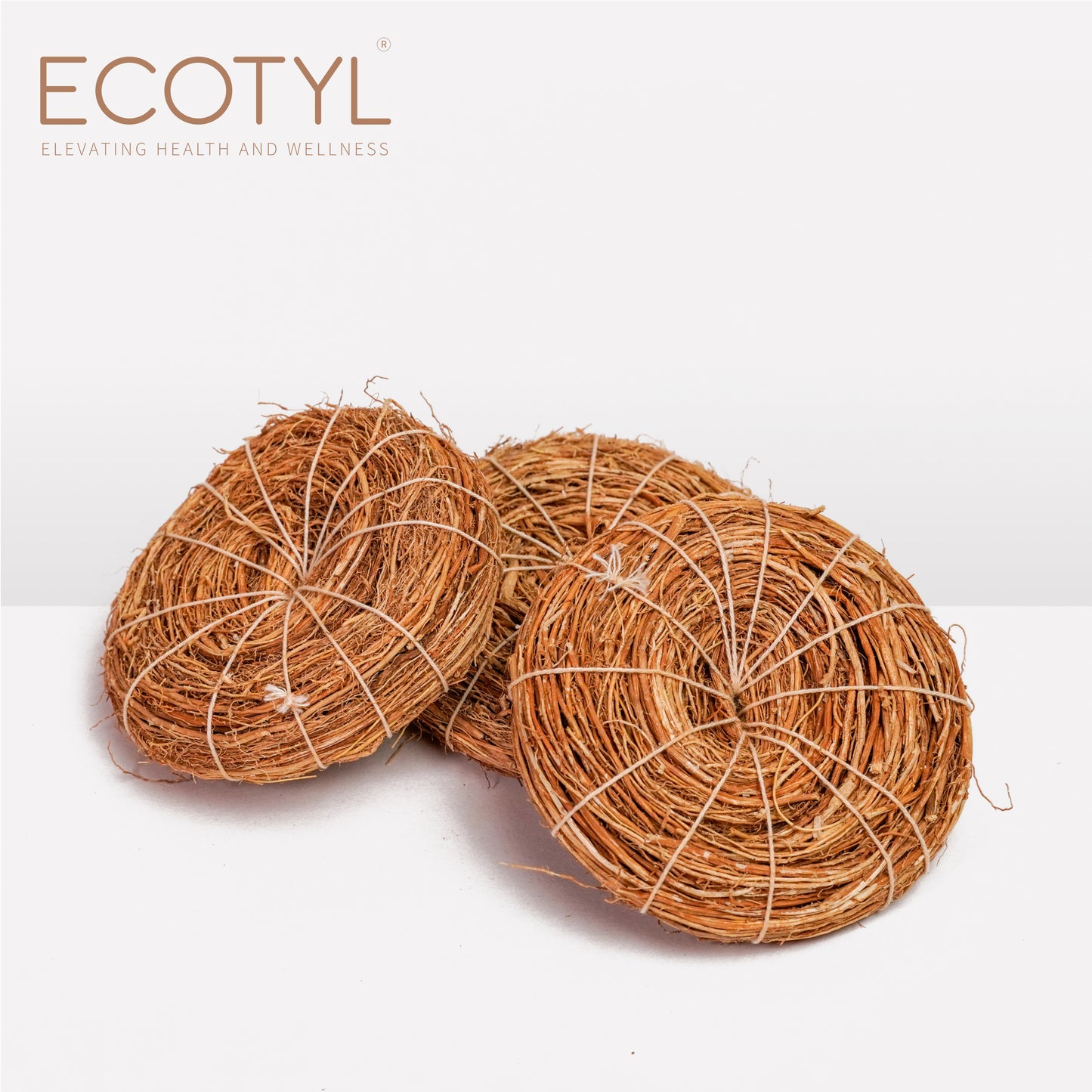 Ecotyl Vetiver Scrubber | Natural Body Loofah - Set of 3