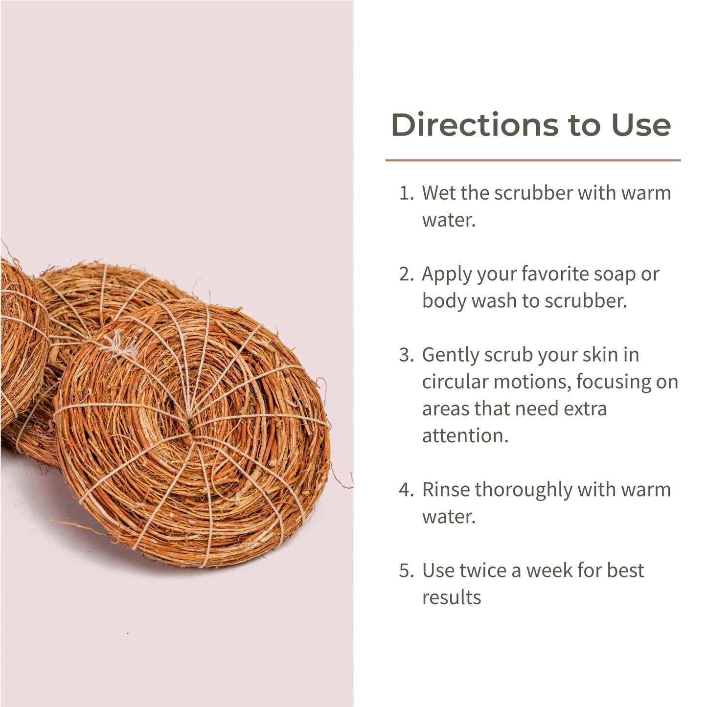 Ecotyl Vetiver Scrubber | Natural Body Loofah - Set of 3 - Orgoshops