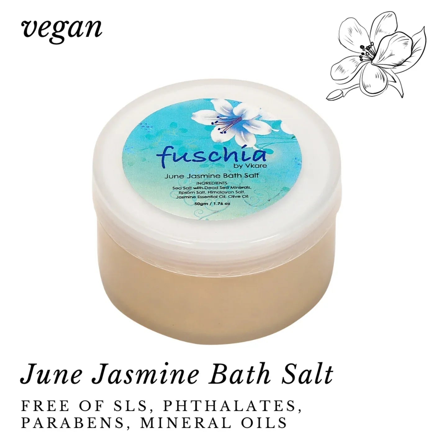Fuschia - June Jasmine Bath Salt - 50 gms - Orgoshops
