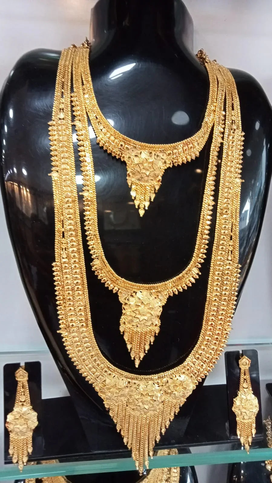 RS Jewelry Premium Rani Haram And Choker Golden Jewellery / Close Neck Set - Orgoshops