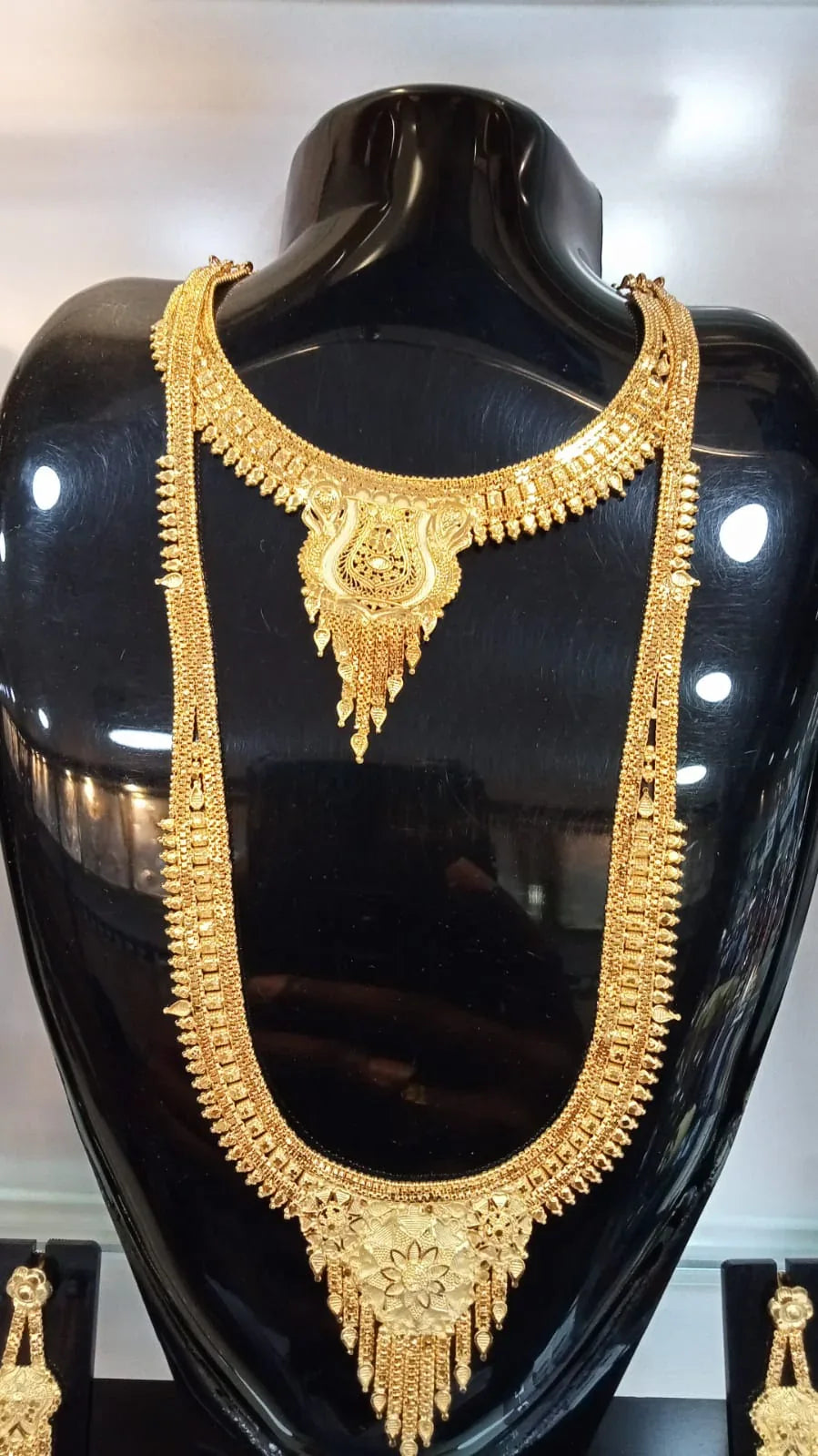 RS Jewelry Premium Rani Haram And Choker Golden Jewellery / Close Neck Set - Orgoshops