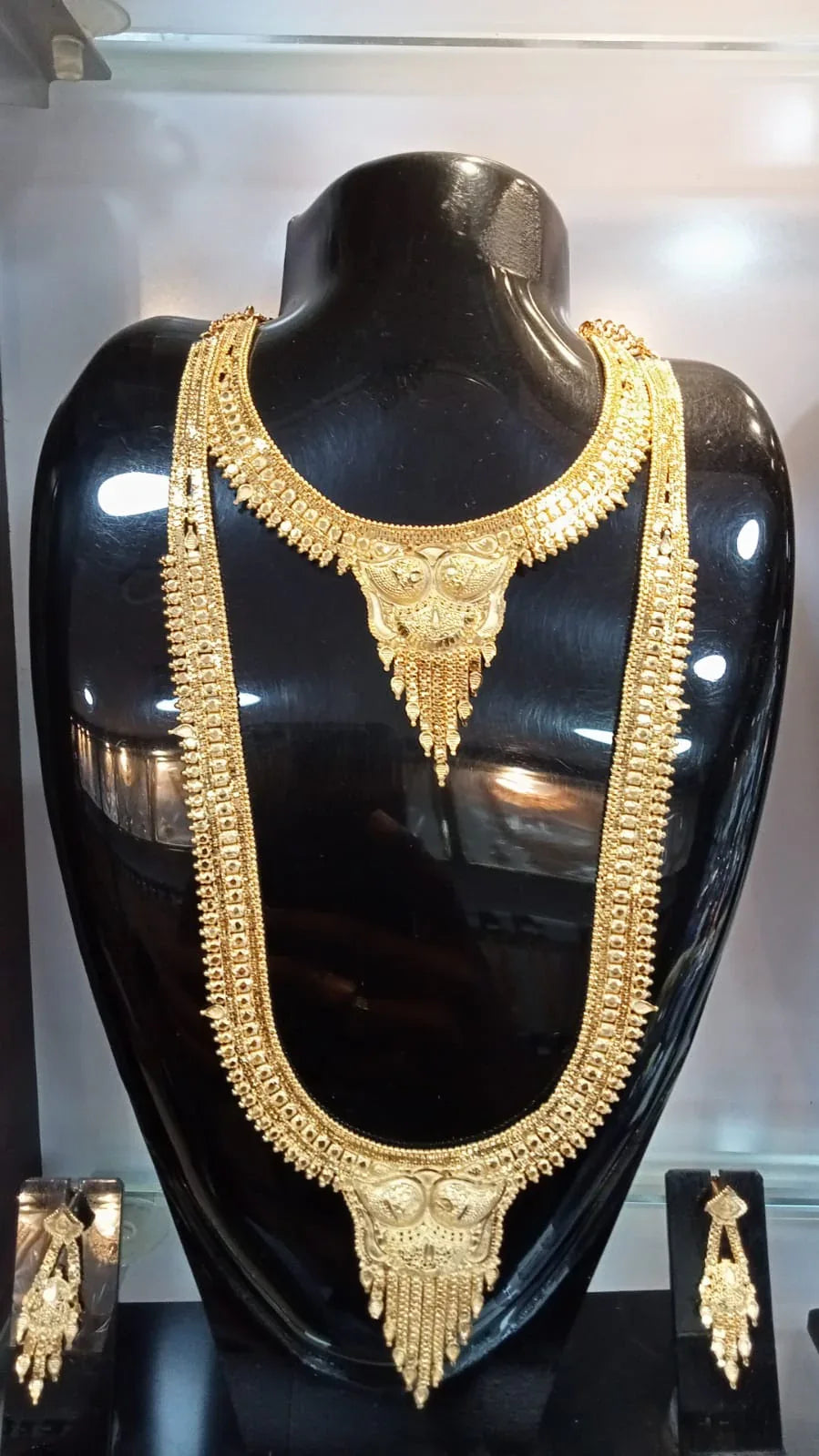 RS Jewelry Premium Rani Haram And Choker Golden Jewellery / Close Neck Set - Orgoshops