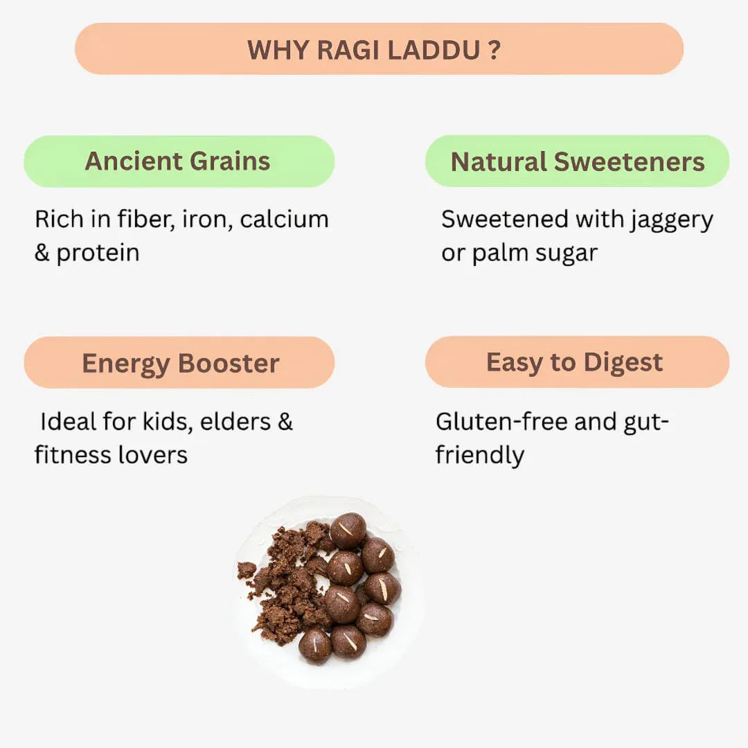 Roohi Finger Millet / Ragi Laddu - 150 gram - Orgoshops
