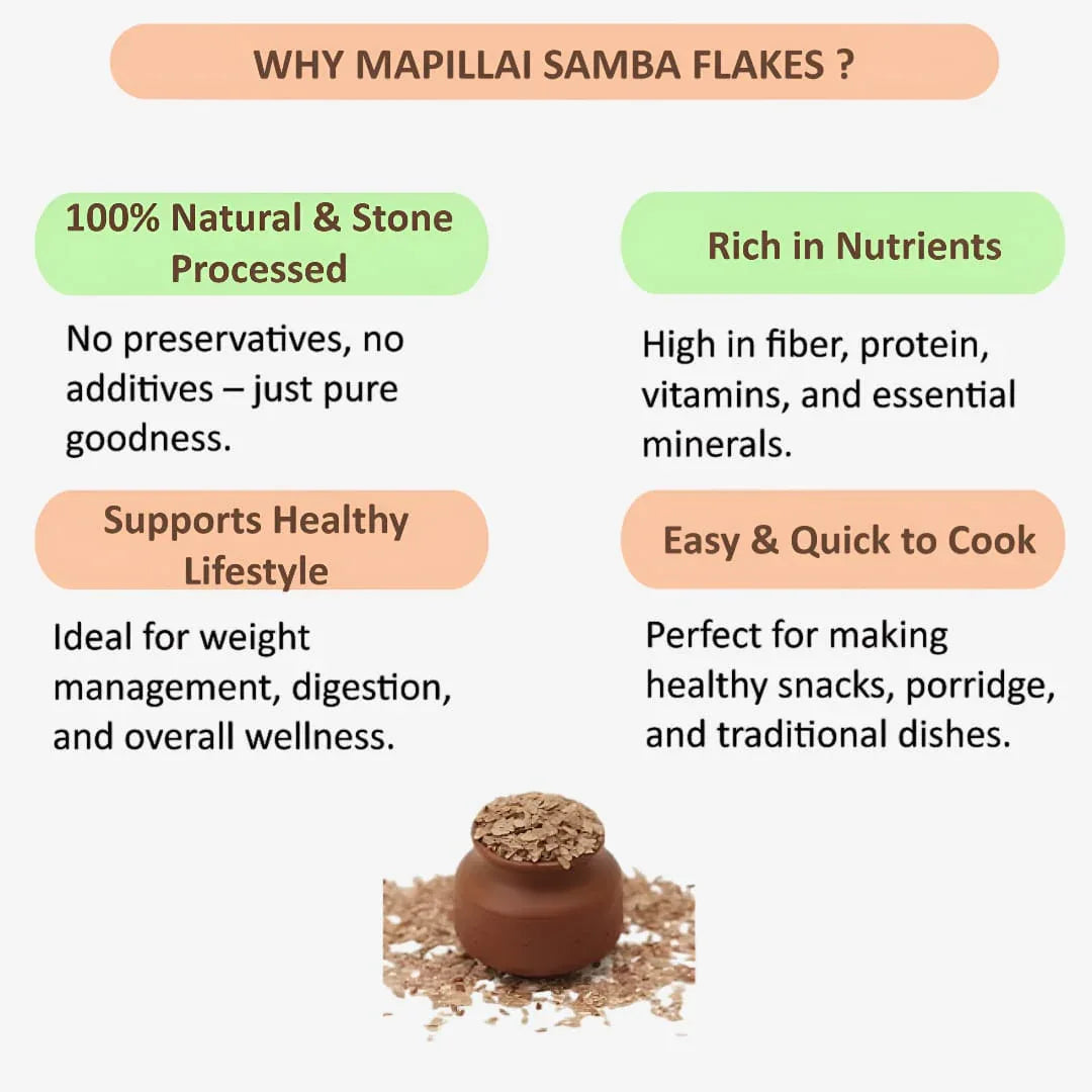 Shree Home Food Mapillai Samba Flakes / Mapillai Samba Aval - 500 g - Orgoshops